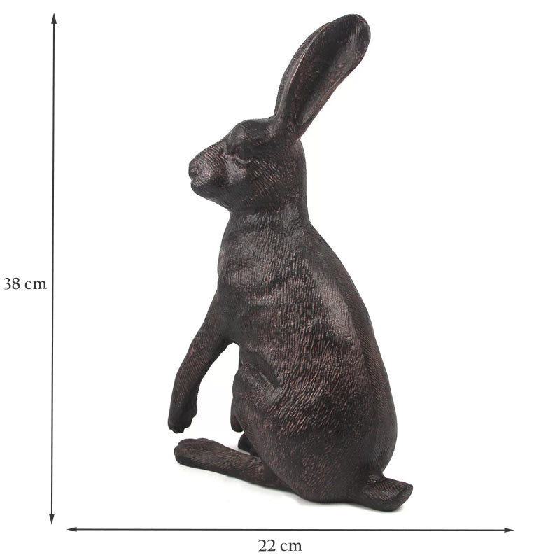 Freyza - Life-Like Hare Statue | Durable Cast Aluminium with Hand-Detailing | Elegant Decor for Indoor & Outdoor Spaces