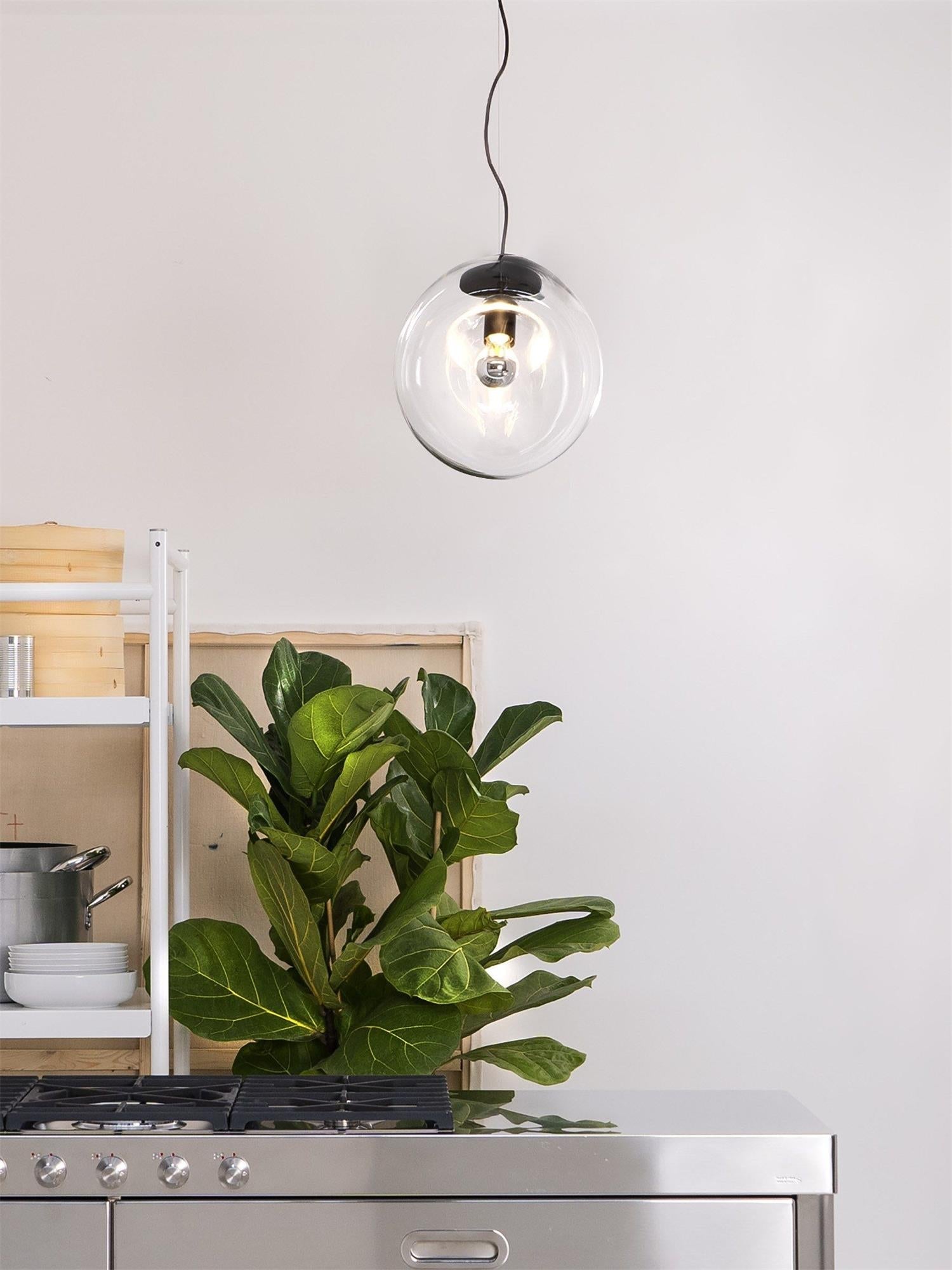 Freyza | Lymara Black Glass Black Glass Pendant Light – Kitchen Dining Room