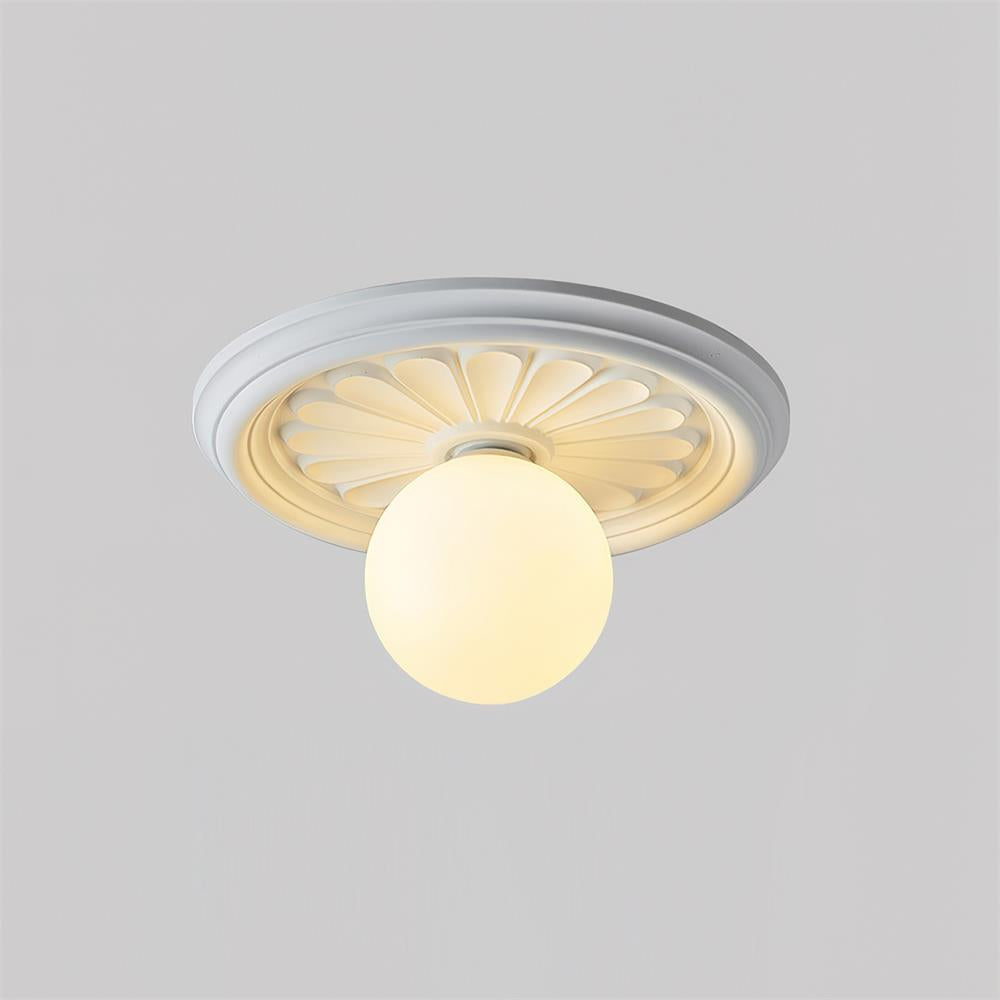 Freyza | Plafonnier vintage encastré sculpté Ivorelle – Chambre, couloir, cuisine vintage