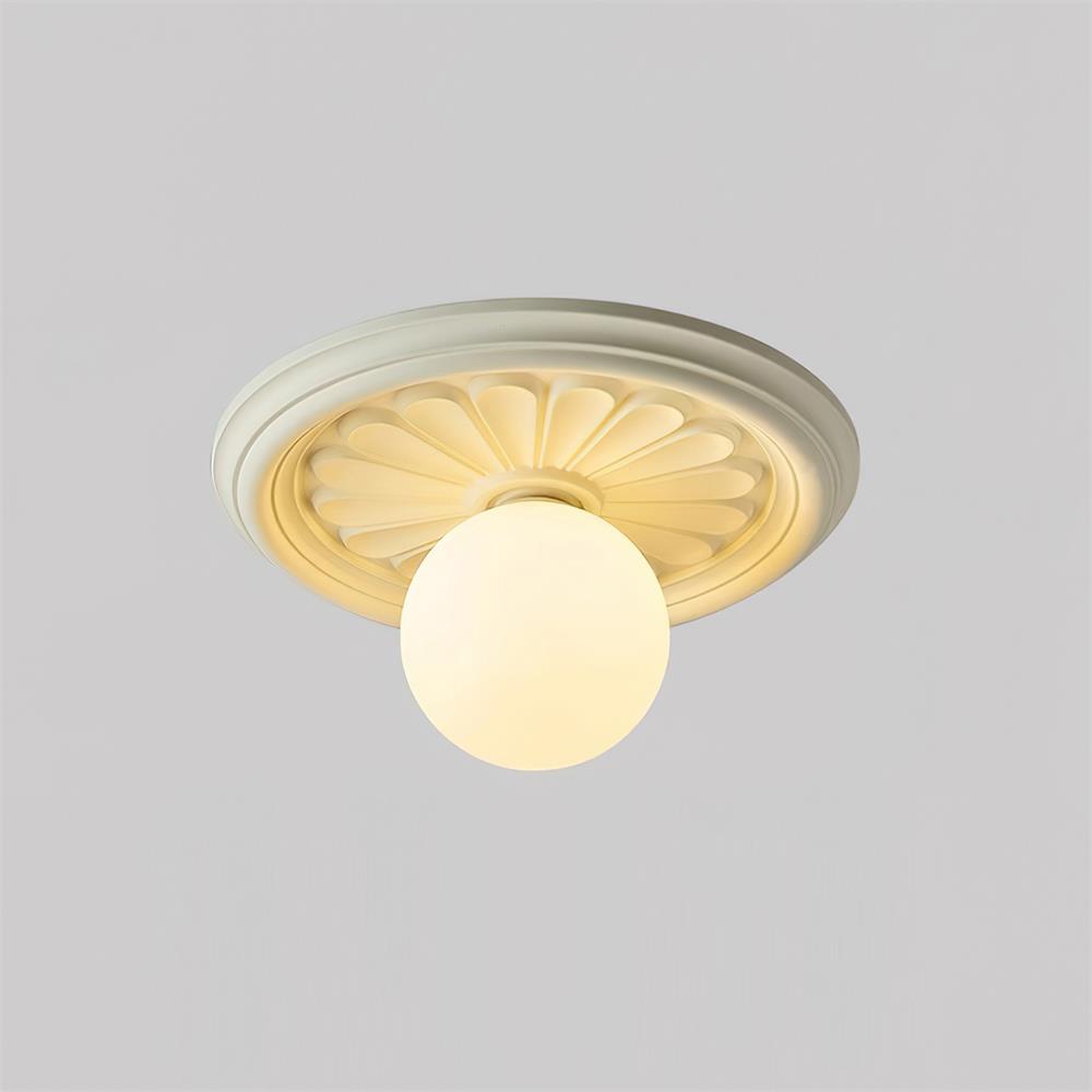 Freyza | Plafonnier vintage encastré sculpté Ivorelle – Chambre, couloir, cuisine vintage