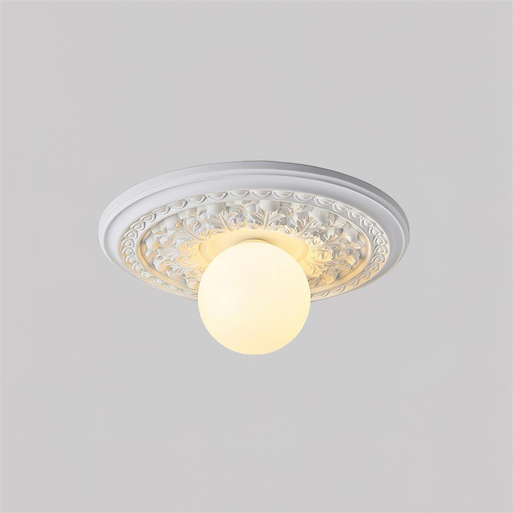 Freyza | Plafonnier vintage encastré sculpté Ivorelle – Chambre, couloir, cuisine vintage