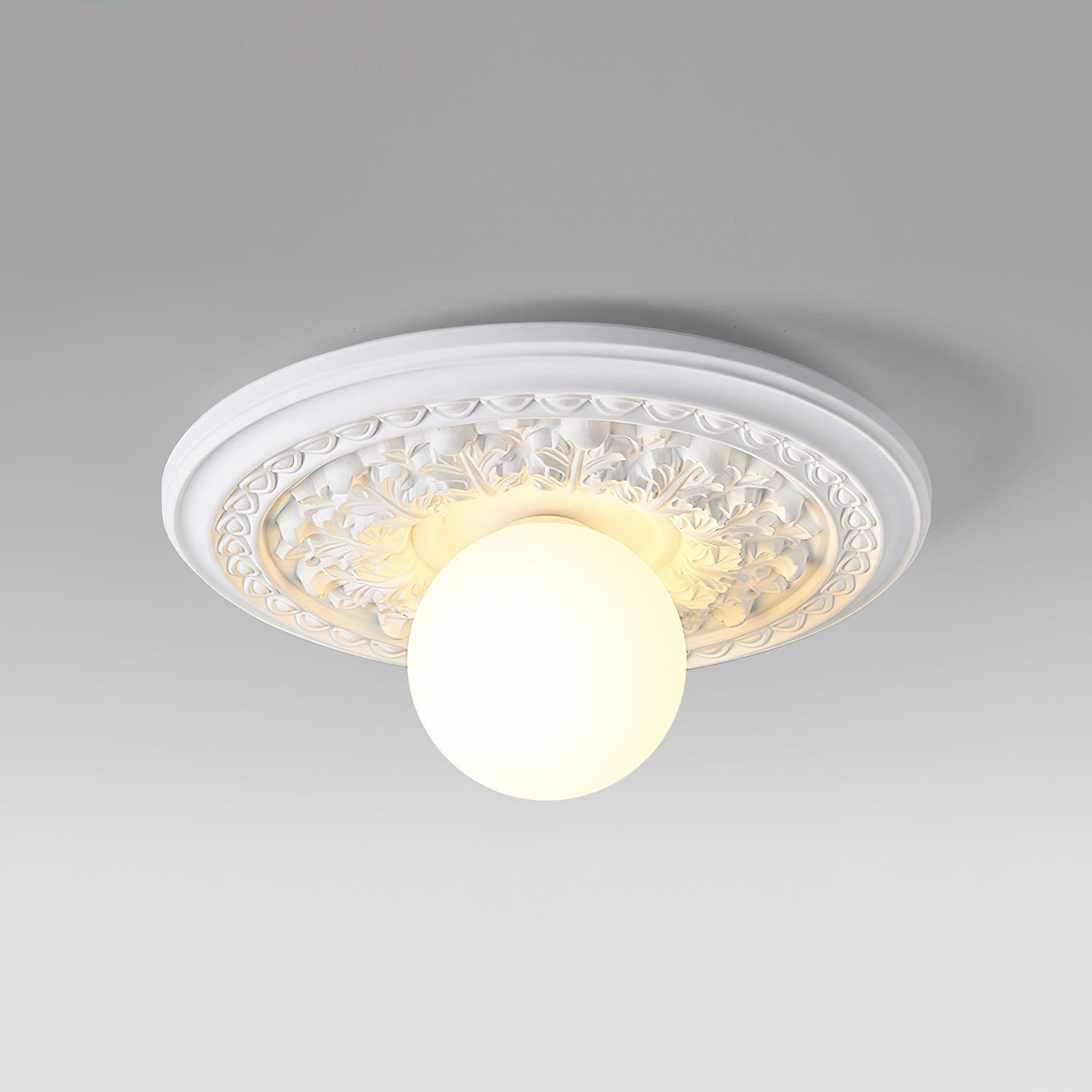 Freyza | Plafonnier vintage encastré sculpté Ivorelle – Chambre, couloir, cuisine vintage