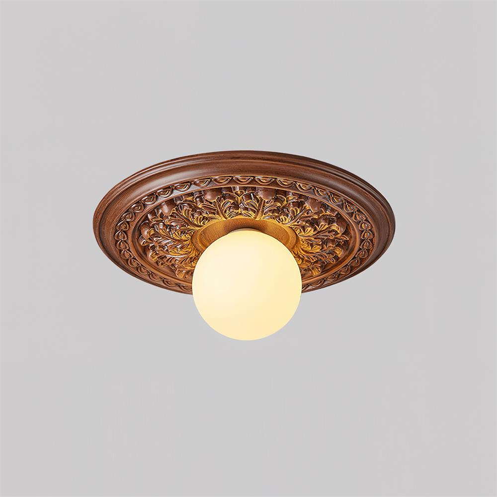 Freyza | Plafonnier vintage encastré sculpté Ivorelle – Chambre, couloir, cuisine vintage