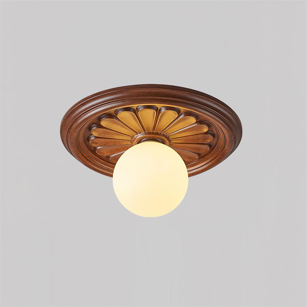 Freyza | Plafonnier vintage encastré sculpté Ivorelle – Chambre, couloir, cuisine vintage