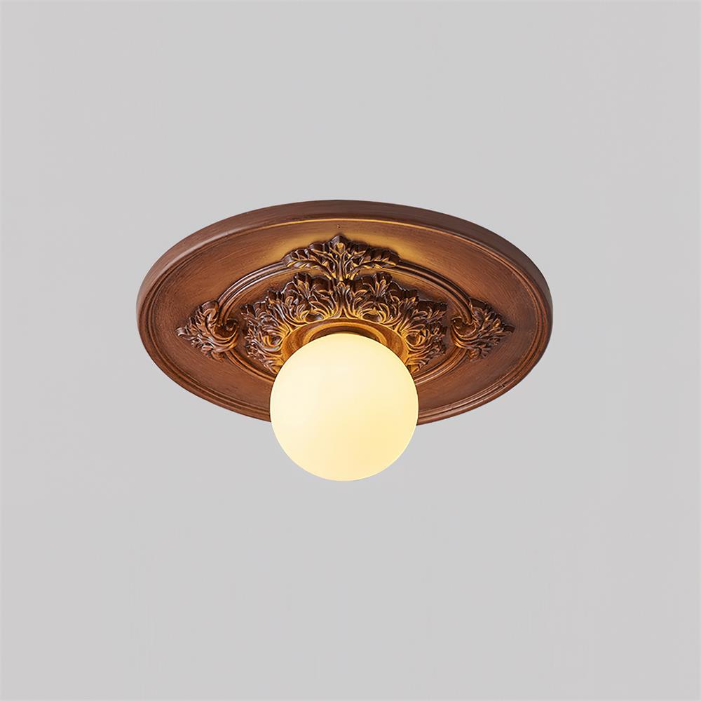Freyza | Plafonnier vintage encastré sculpté Ivorelle – Chambre, couloir, cuisine vintage