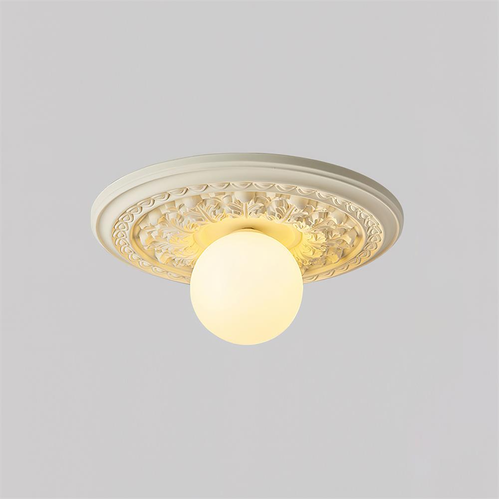 Freyza | Plafonnier vintage encastré sculpté Ivorelle – Chambre, couloir, cuisine vintage