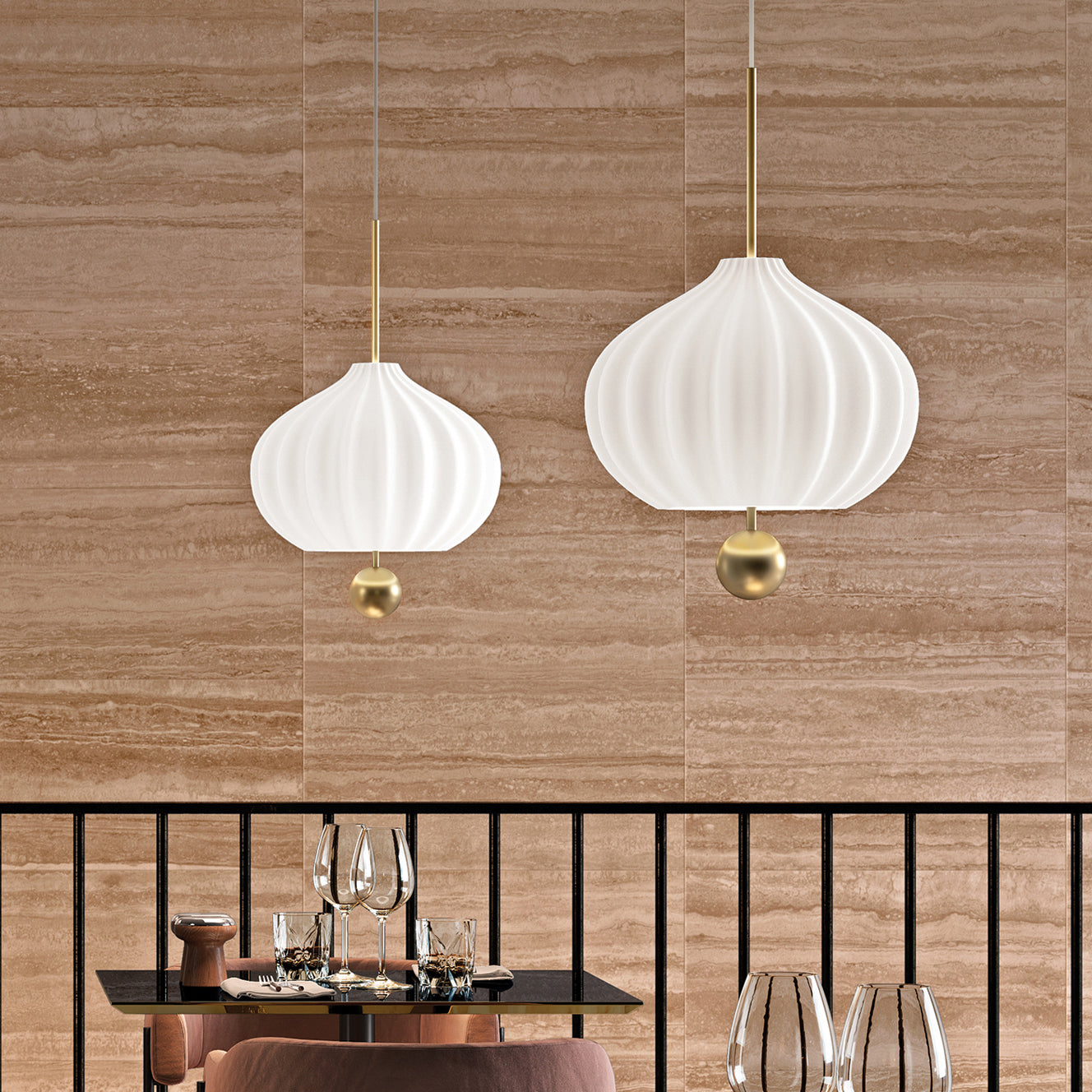 Freyza | Suspension en verre Zamarir – Luminaire suspendu en verre pour cuisine et salle à manger