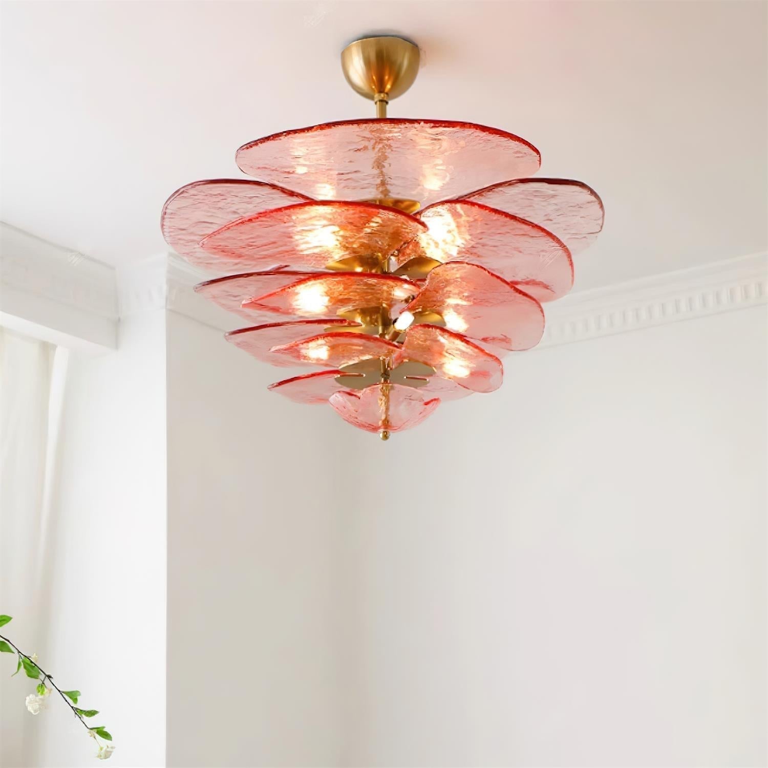 Freyza | Evvinora Leaf Layered Glass Chandelier – Dining Room Living Room