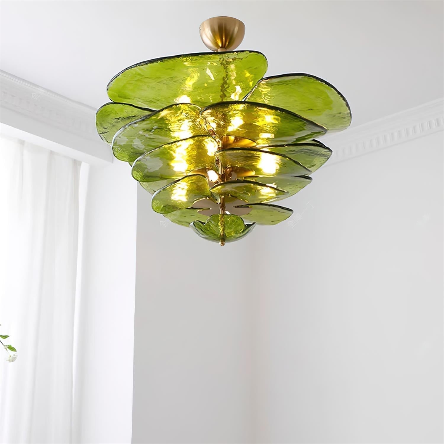 Freyza | Evvinora Leaf Layered Glass Chandelier – Dining Room Living Room