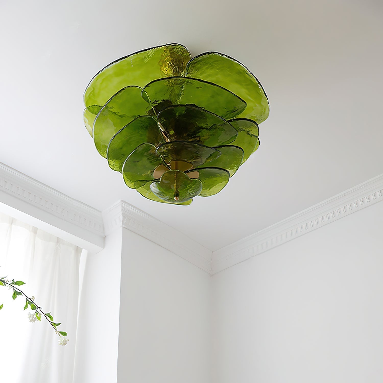 Freyza | Evvinora Leaf Layered Glass Chandelier – Dining Room Living Room