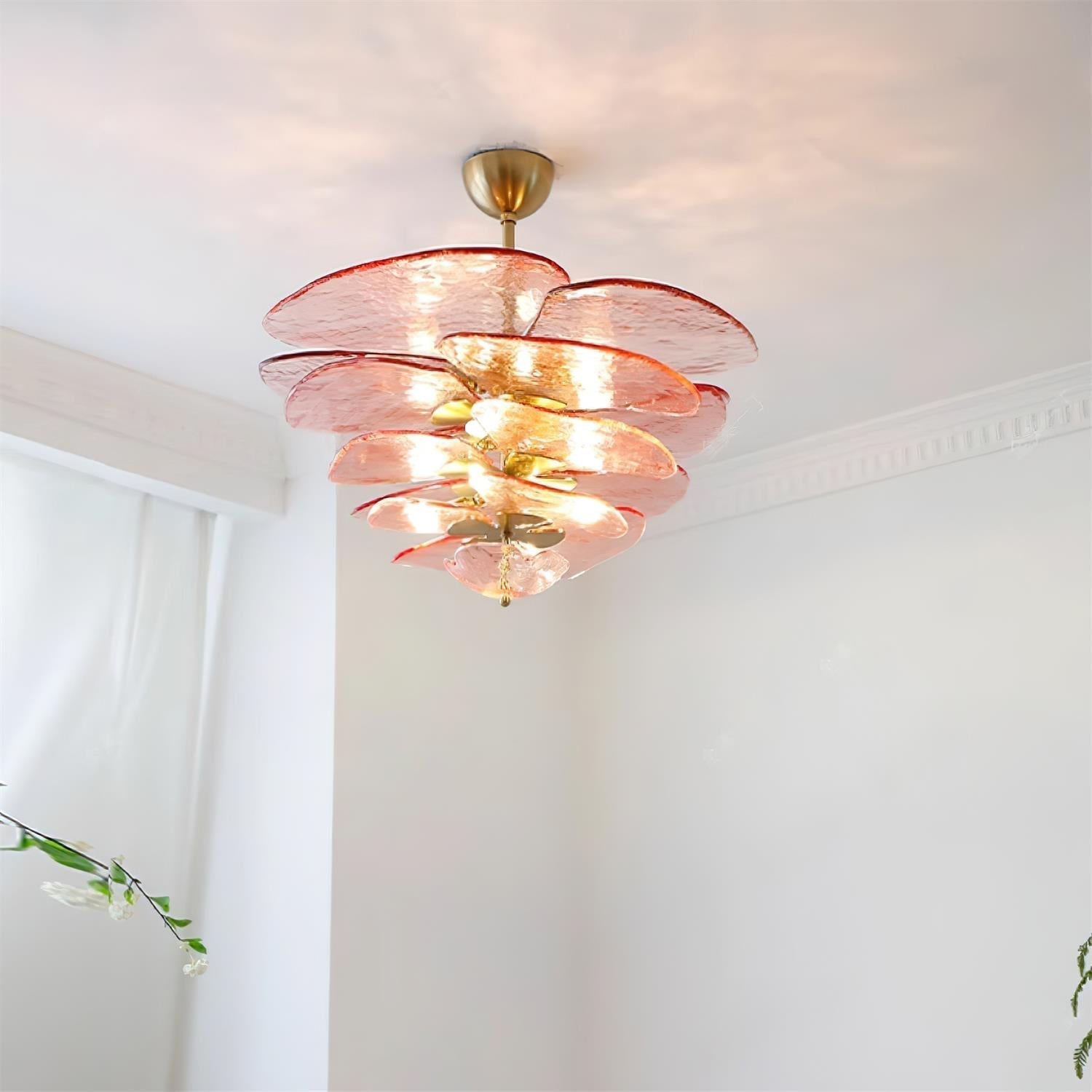 Freyza | Evvinora Leaf Layered Glass Chandelier – Dining Room Living Room