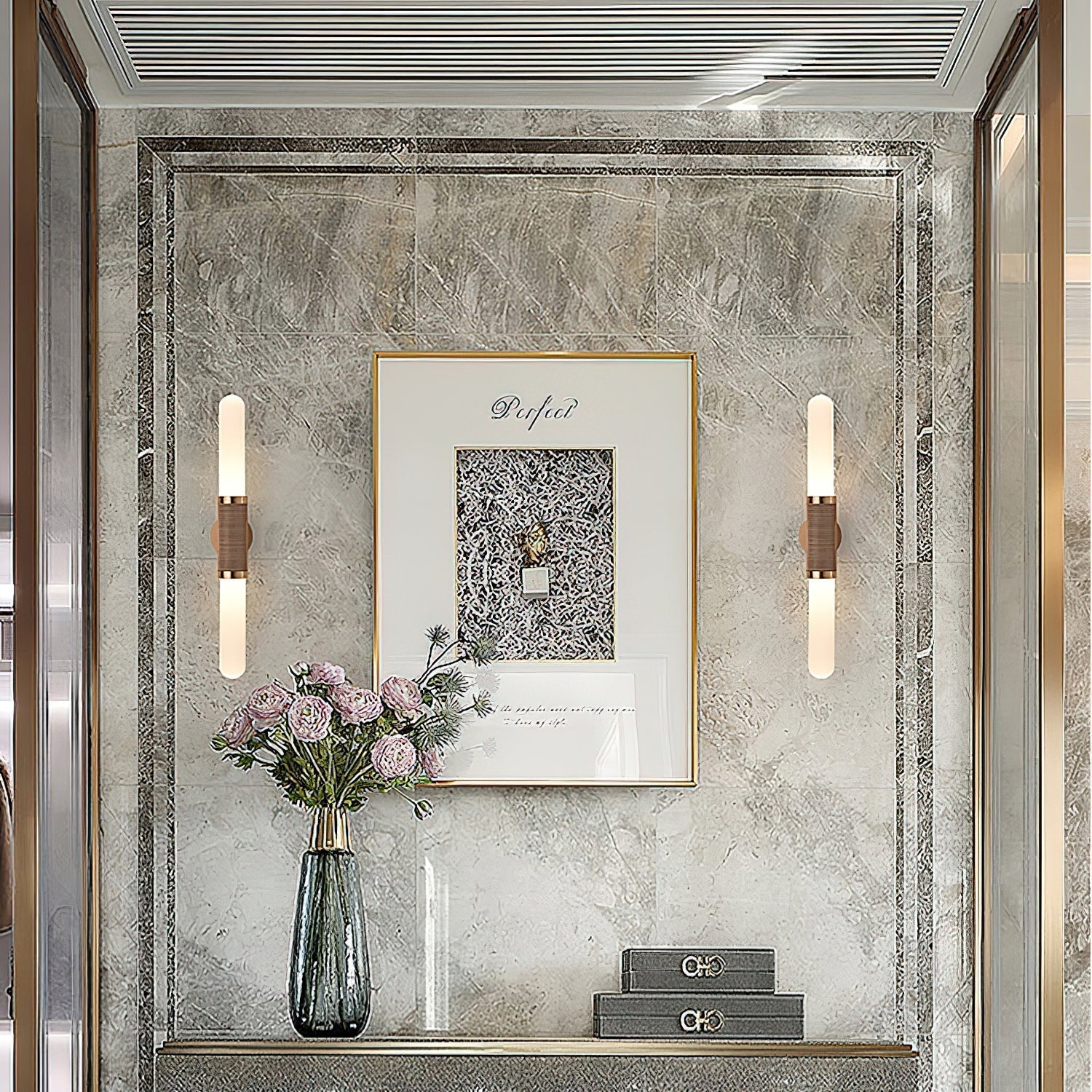 Freyza | Avaros Wandleuchte mit Glasschirm – Schlafzimmer, Flur
