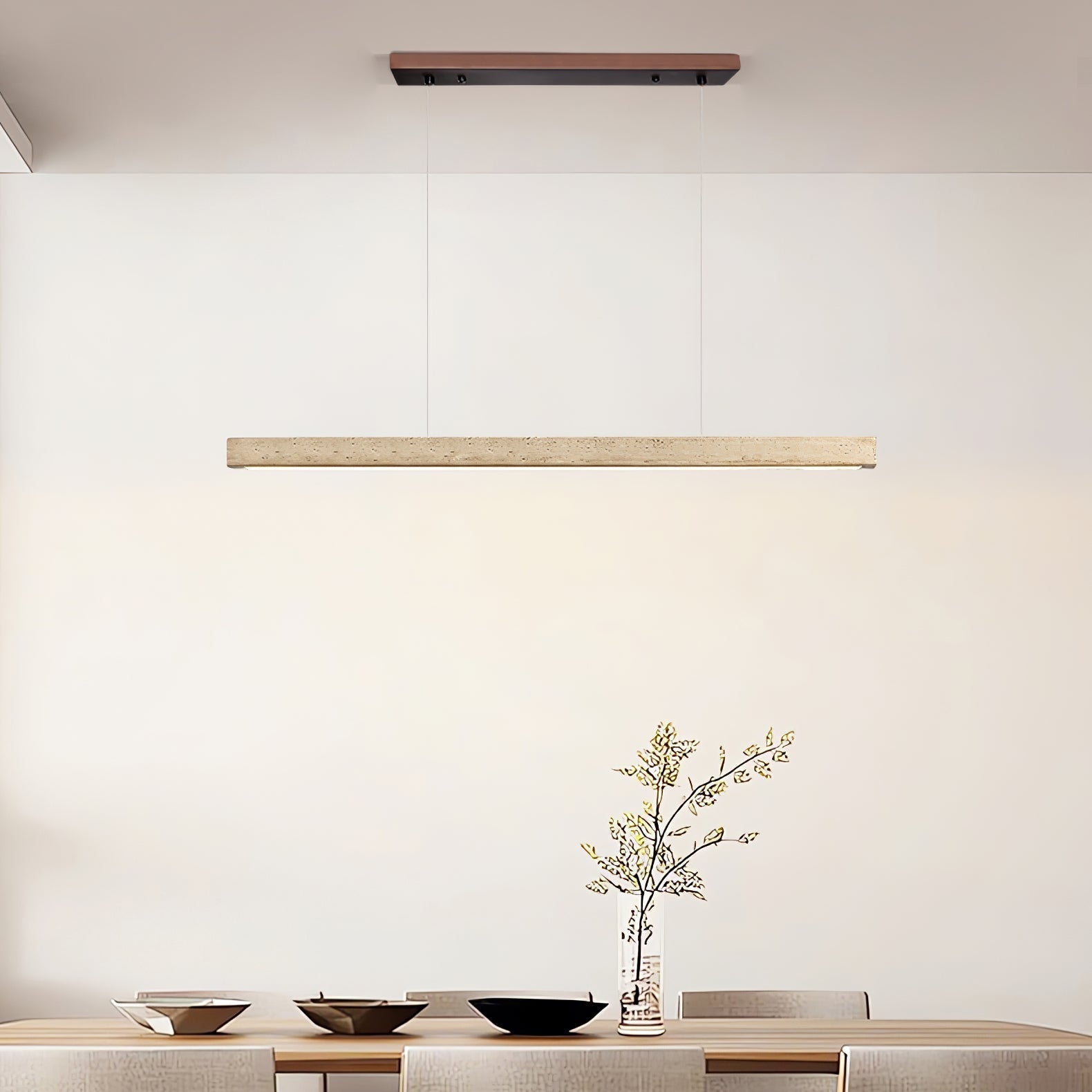 Freyza | Suspension minimaliste en travertin Imiror – Cuisine et salle à manger minimalistes