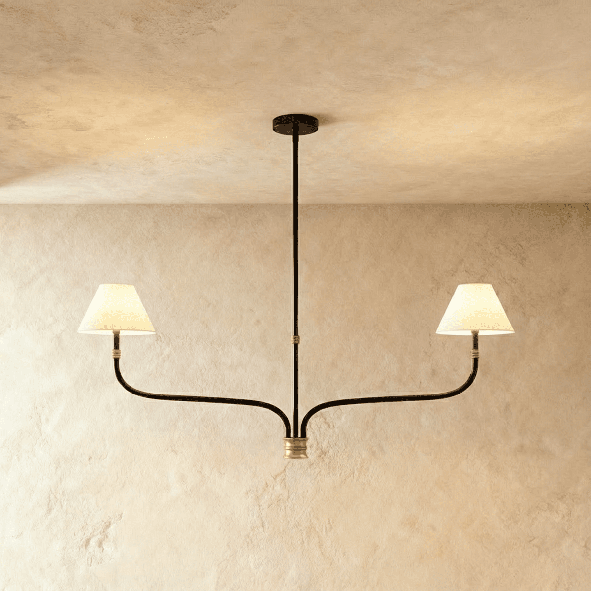 Freyza - Elegant Modern Iron Chandelier with Soft Cloth Shades