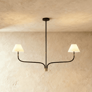 Freyza - Elegant Modern Iron Chandelier with Soft Cloth Shades
