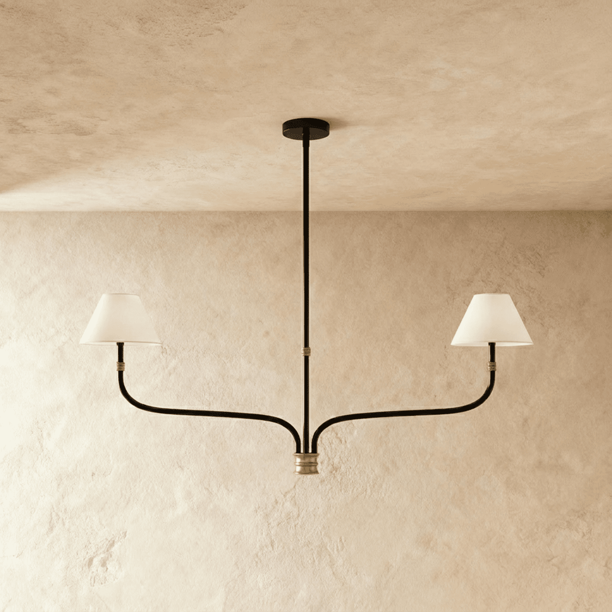 Freyza - Elegant Modern Iron Chandelier with Soft Cloth Shades