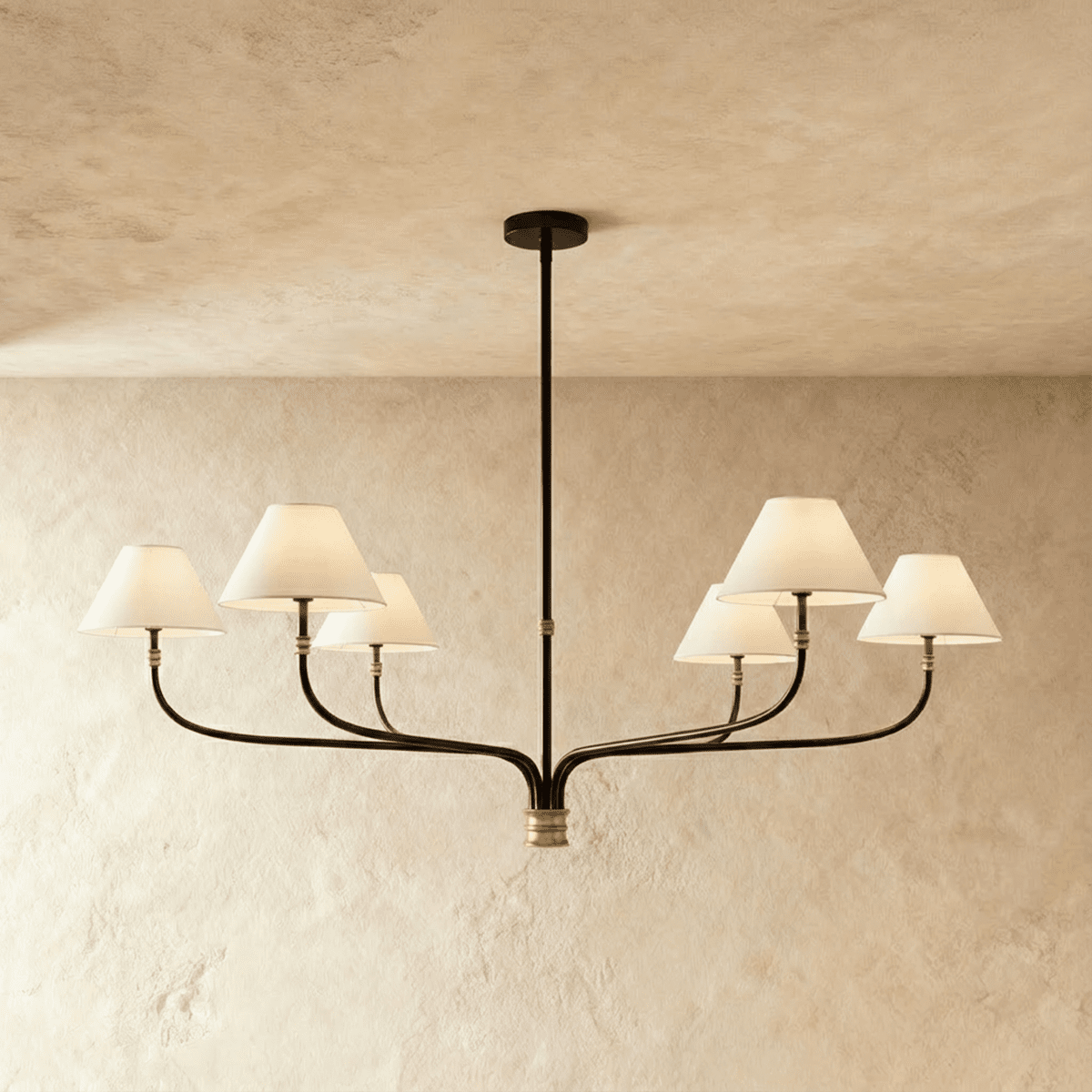 Freyza - Elegant Modern Iron Chandelier with Soft Cloth Shades