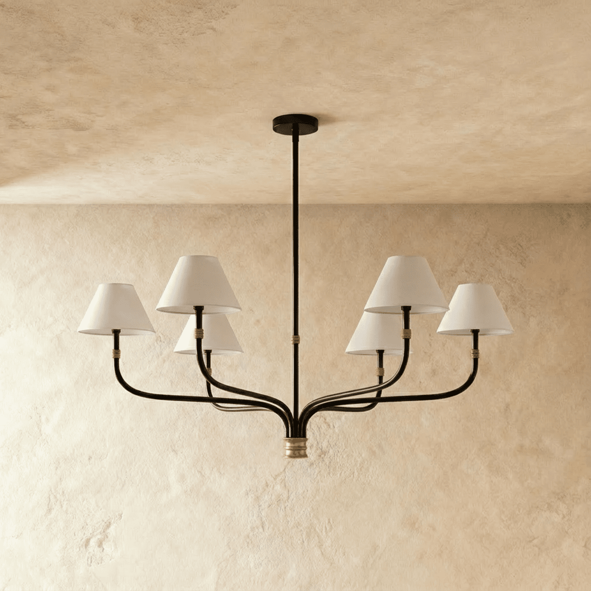 Freyza - Elegant Modern Iron Chandelier with Soft Cloth Shades