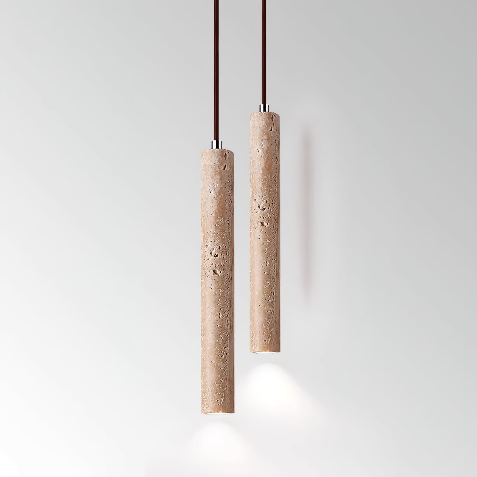 Suspension cylindrique en travertin Freyza | Olvynarae – Cuisine et salle à manger