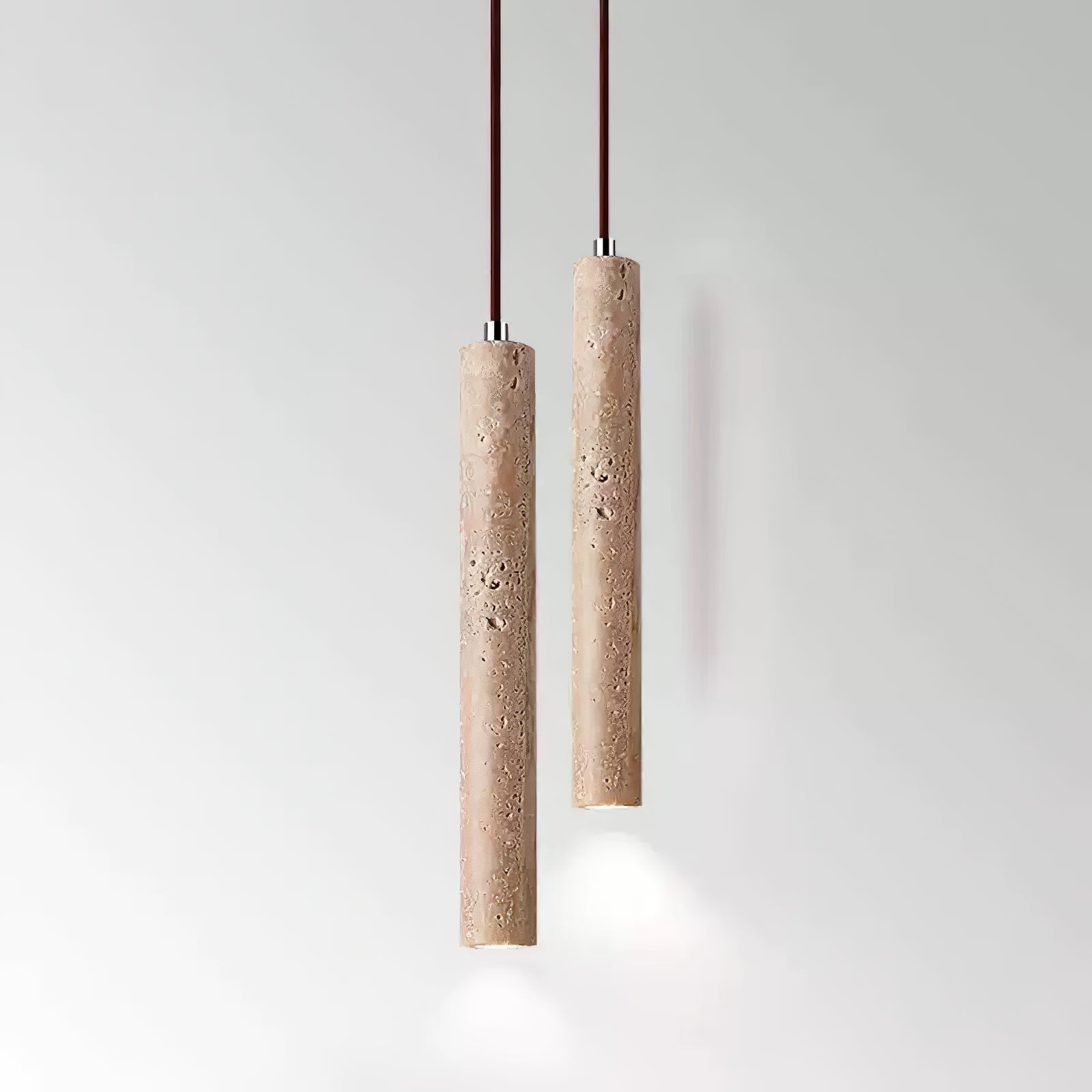 Suspension cylindrique en travertin Freyza | Olvynarae – Cuisine et salle à manger