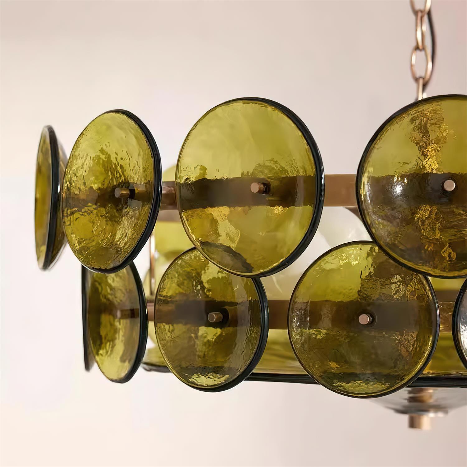 Freyza | Ventilateur, lustre en verre ambré – salle à manger, salon