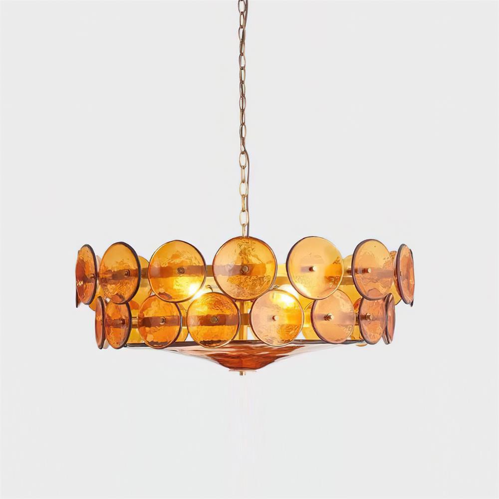 Freyza | Ventilateur, lustre en verre ambré – salle à manger, salon