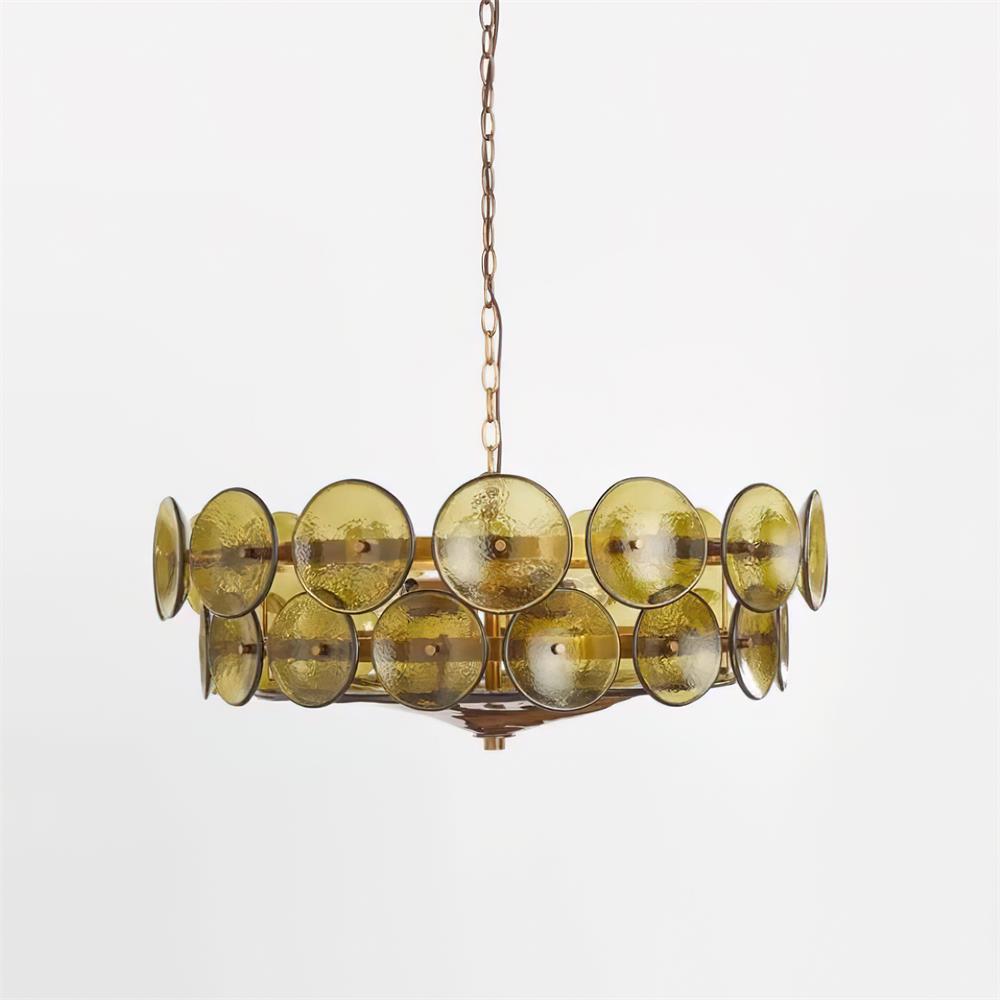 Freyza | Ventilateur, lustre en verre ambré – salle à manger, salon