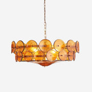 Freyza | Ventilateur, lustre en verre ambré – salle à manger, salon