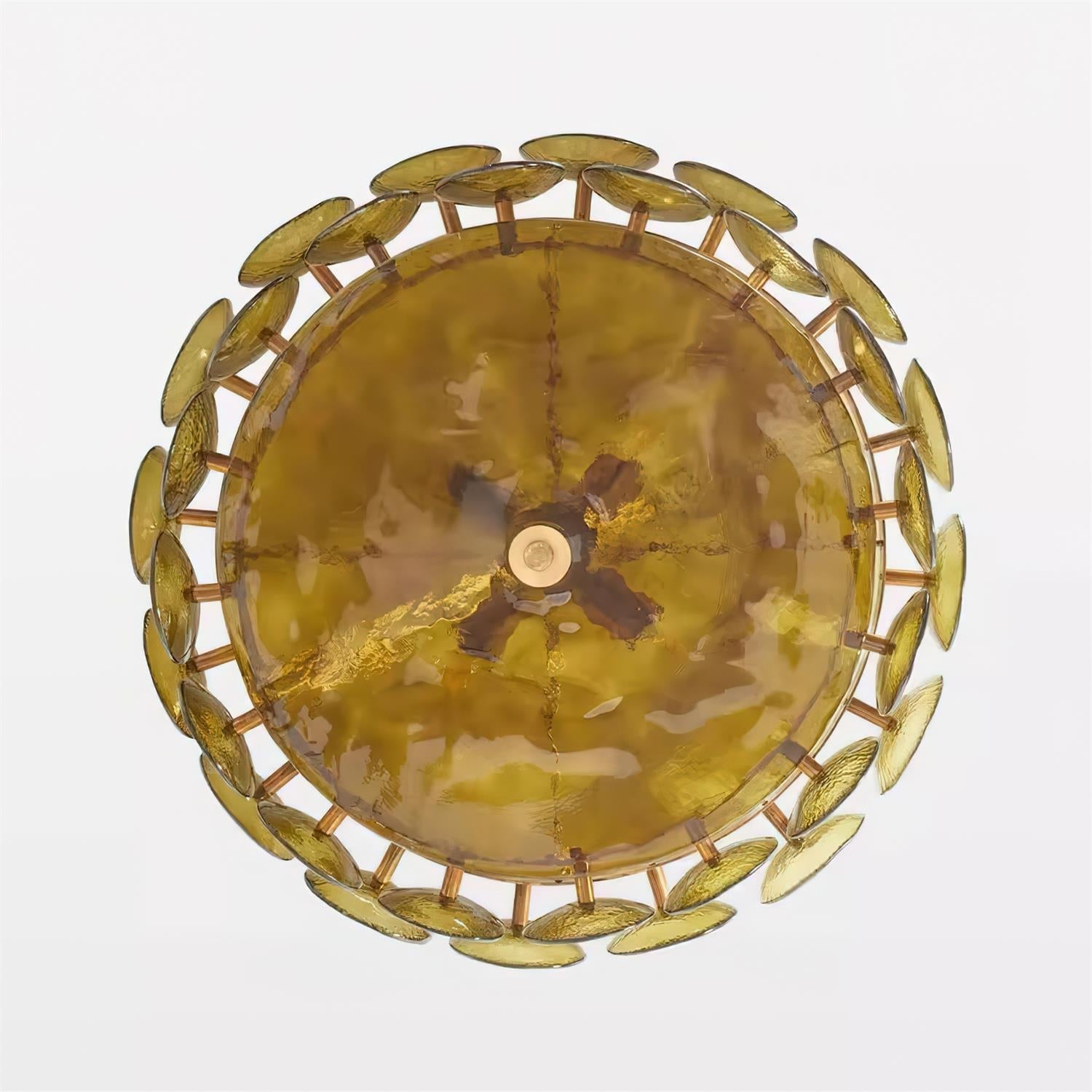 Freyza | Ventilateur, lustre en verre ambré – salle à manger, salon