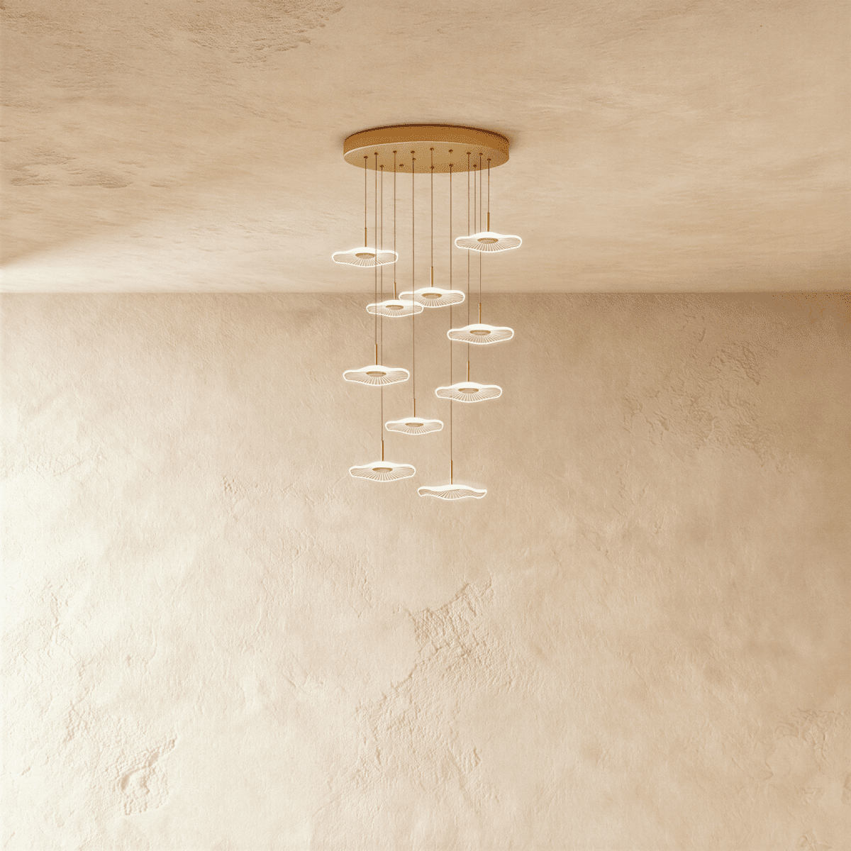 Freyza - LotusGlow | Modern Elegant Iron Chandelier Light with Lotus-Shaped Shades