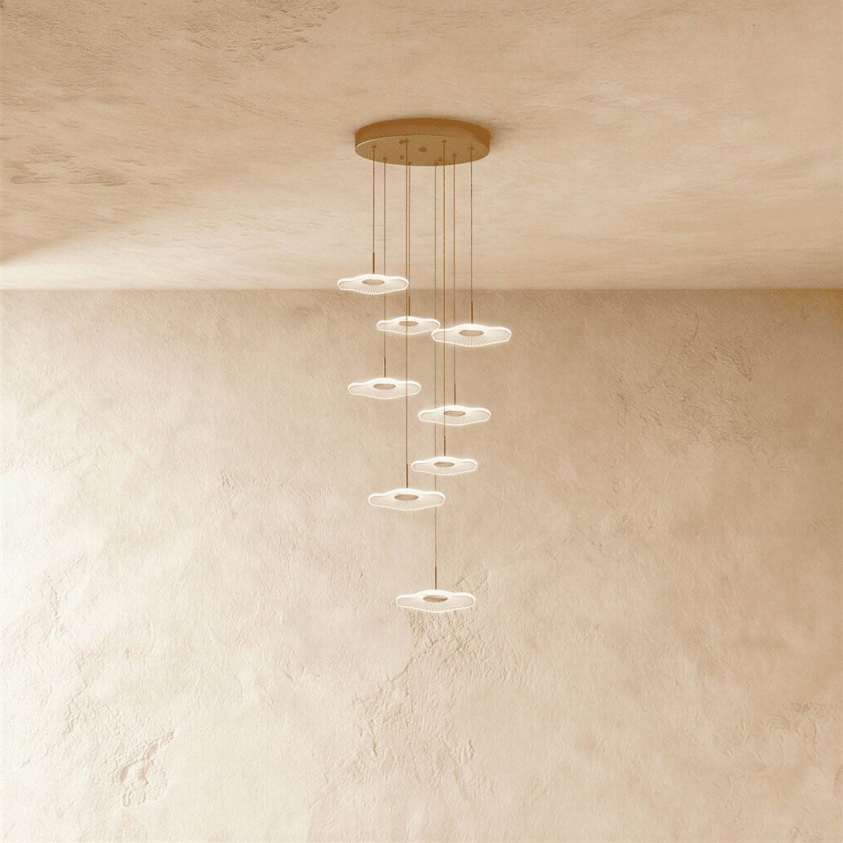 Freyza - LotusGlow | Modern Elegant Iron Chandelier Light with Lotus-Shaped Shades