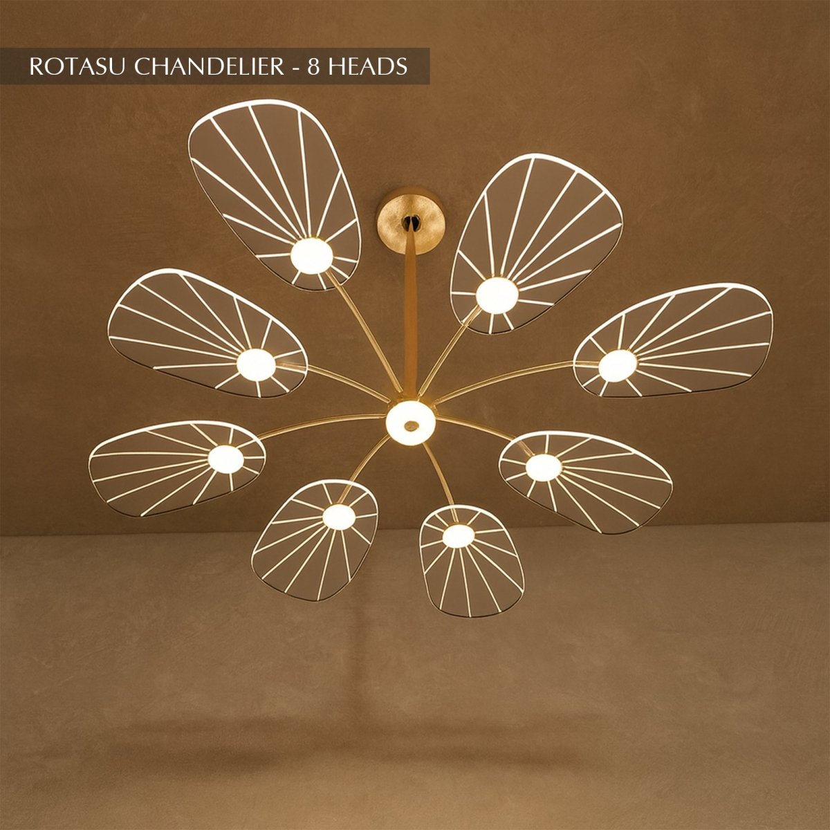 Freyza - LotusGlow | Modern Elegant Iron Semi-Flush Chandelier Light