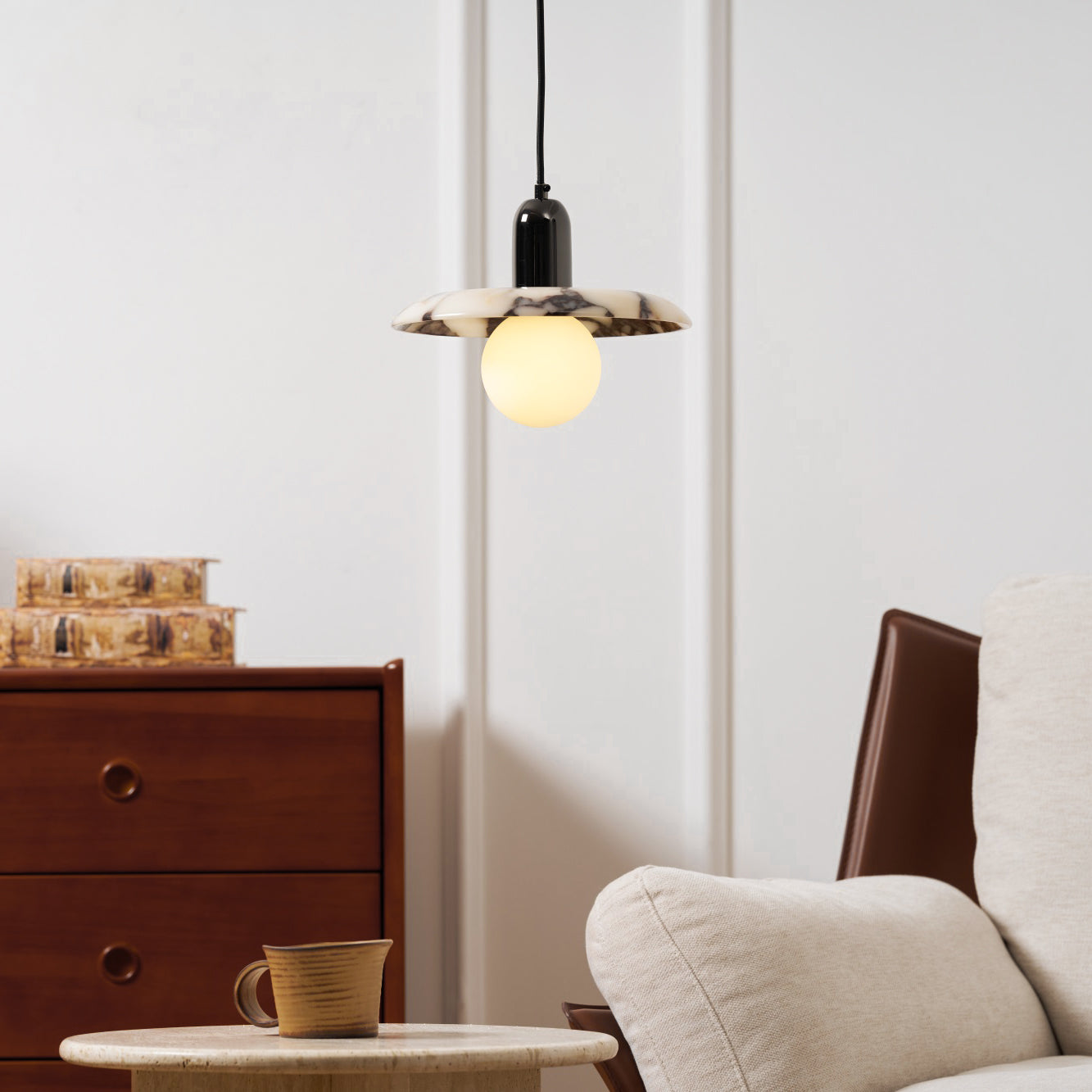Freyza | Suspension en marbre Ulcaran – Luminaire suspendu en marbre pour cuisine et salle à manger