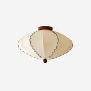 Freyza | Plafonnier en tissu beige et bois – Chambre, salon