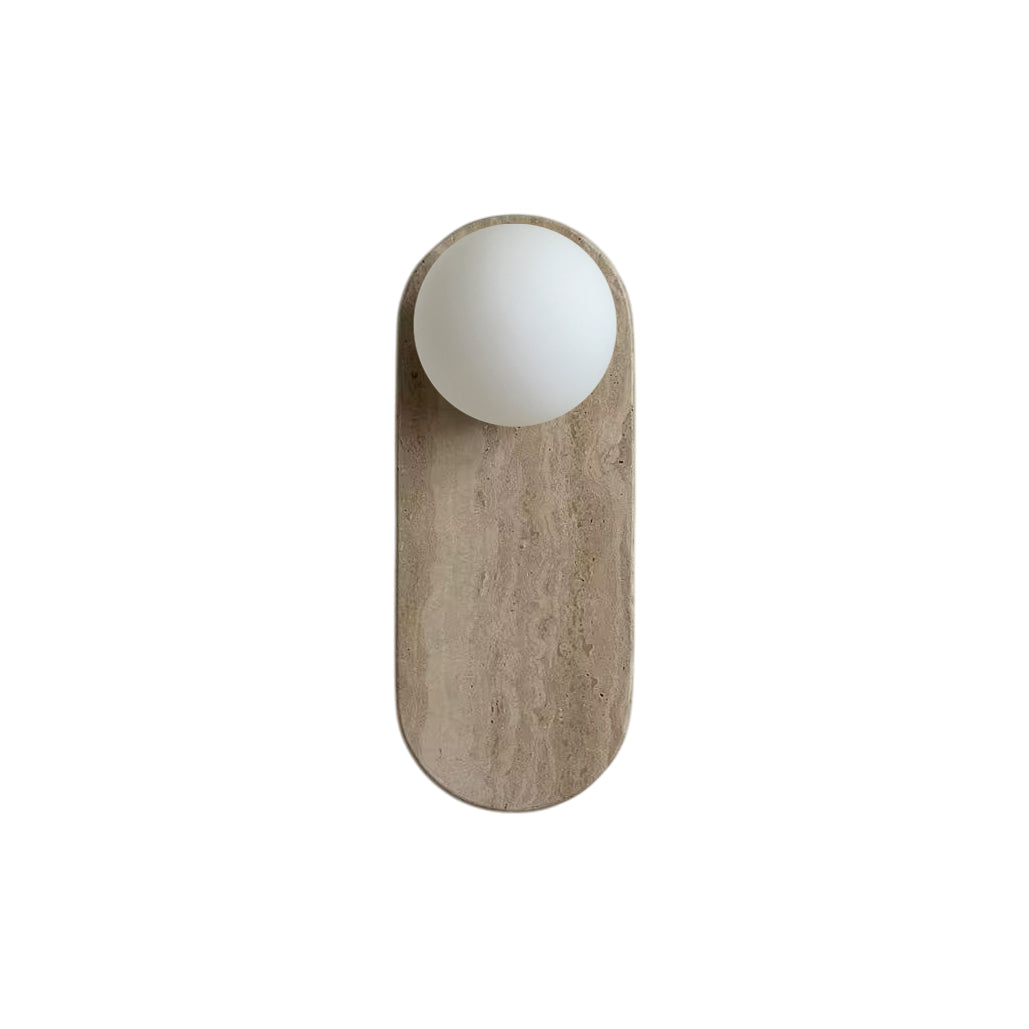 Freyza | Viphaor Beige Travertine Glass Wall Light – Bedroom Hallway