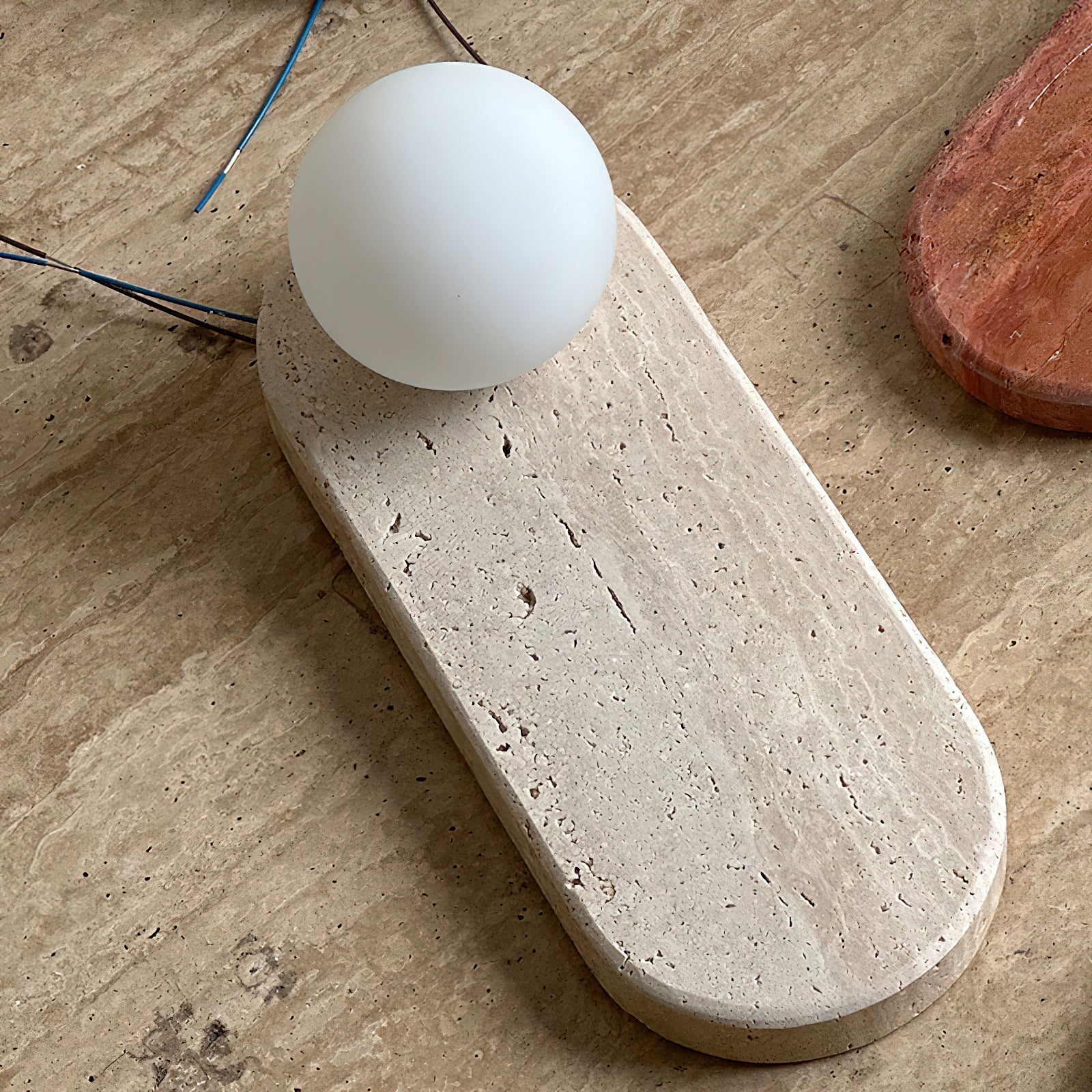 Freyza | Viphaor Beige Travertine Glass Wall Light – Bedroom Hallway