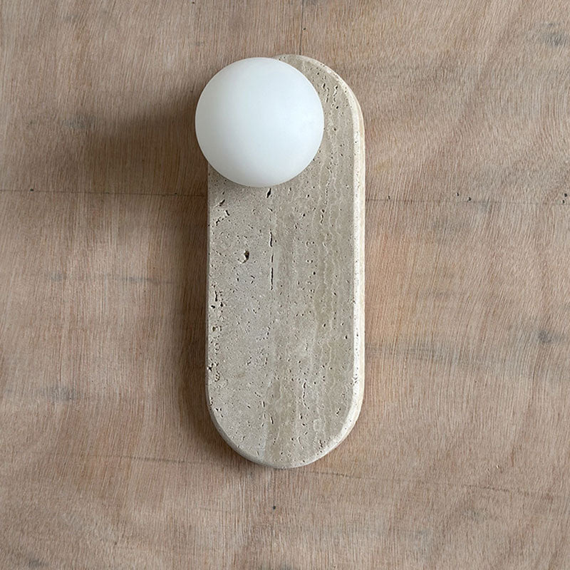 Freyza | Viphaor Beige Travertine Glass Wall Light – Bedroom Hallway