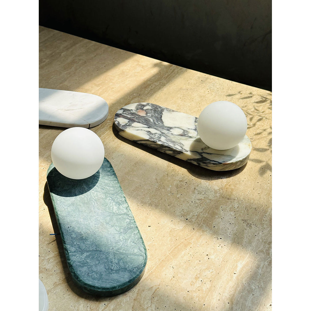 Freyza | Lucie Nordic Oval Glass Marble Wall Light – Nordic Bedroom Hallway