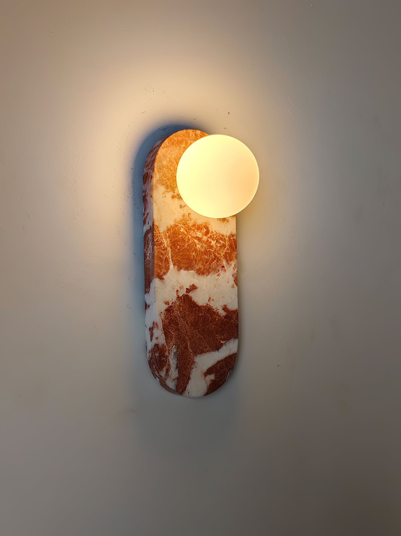 Freyza | Olnoreth Nordic Art Glass Marble Wall Light – Nordic Bedroom Hallway