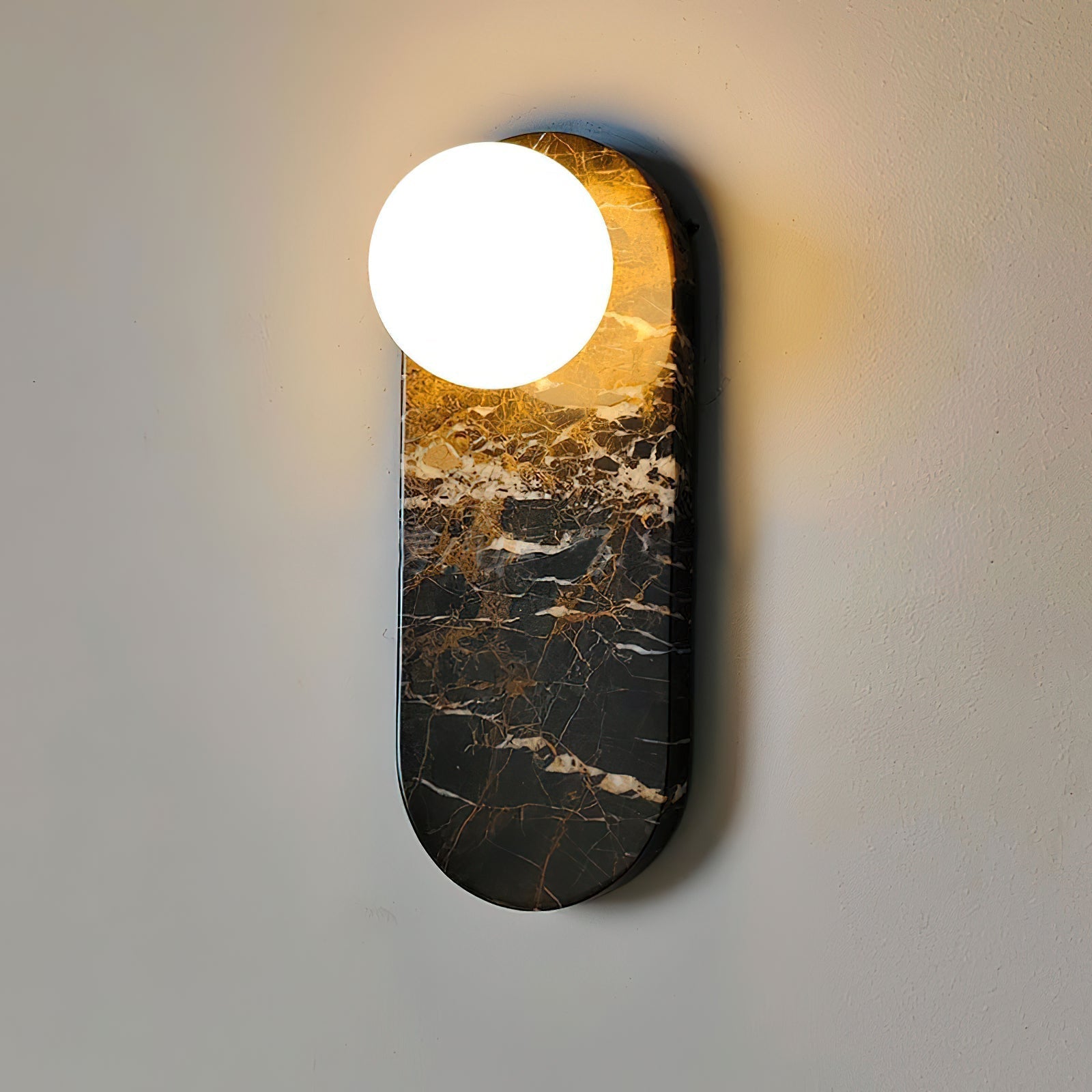 Freyza | Olnoreth Nordic Art Glass Marble Wall Light – Nordic Bedroom Hallway