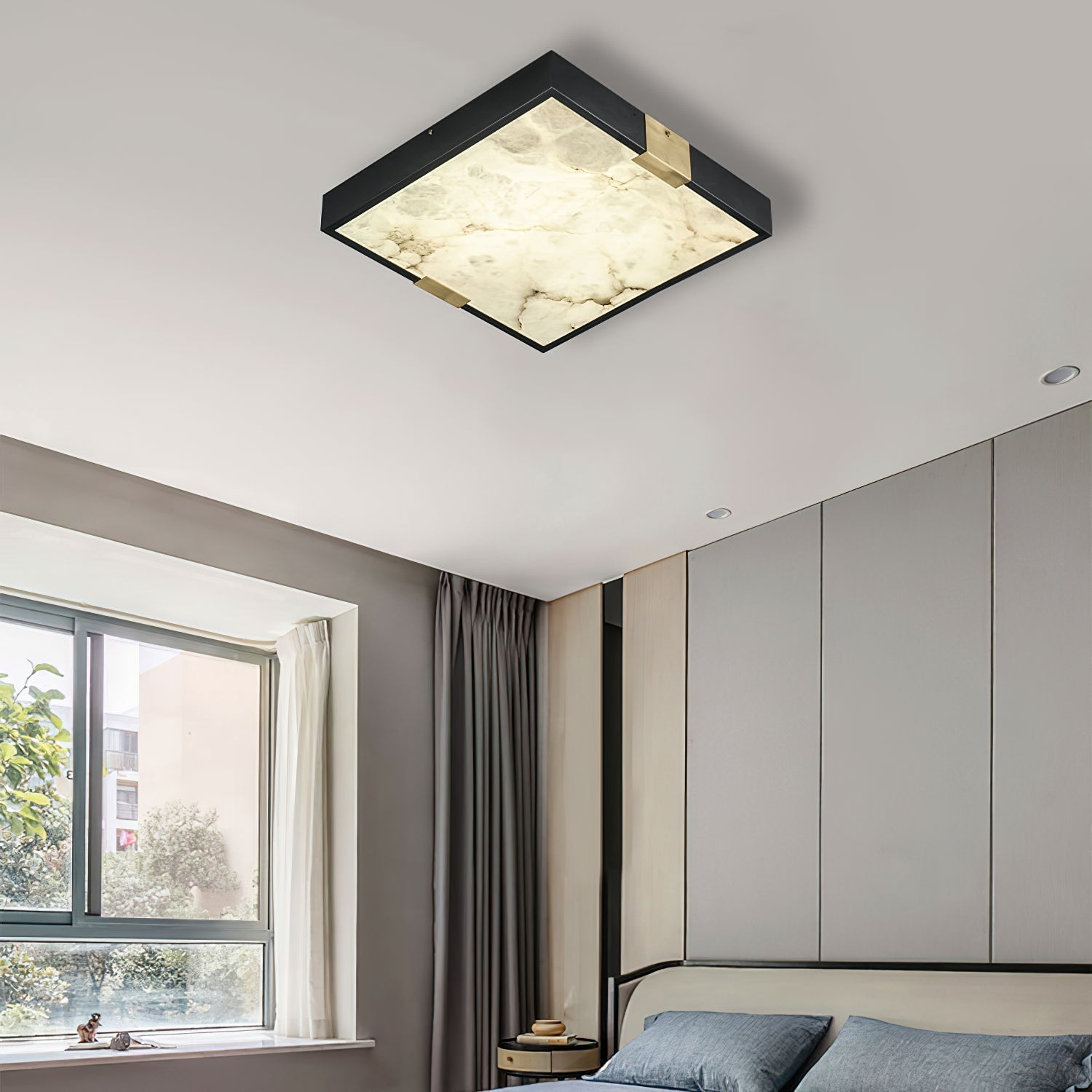Freyza | Uphaara Alabaster Ceiling Ceiling Light – Bedroom Living Room