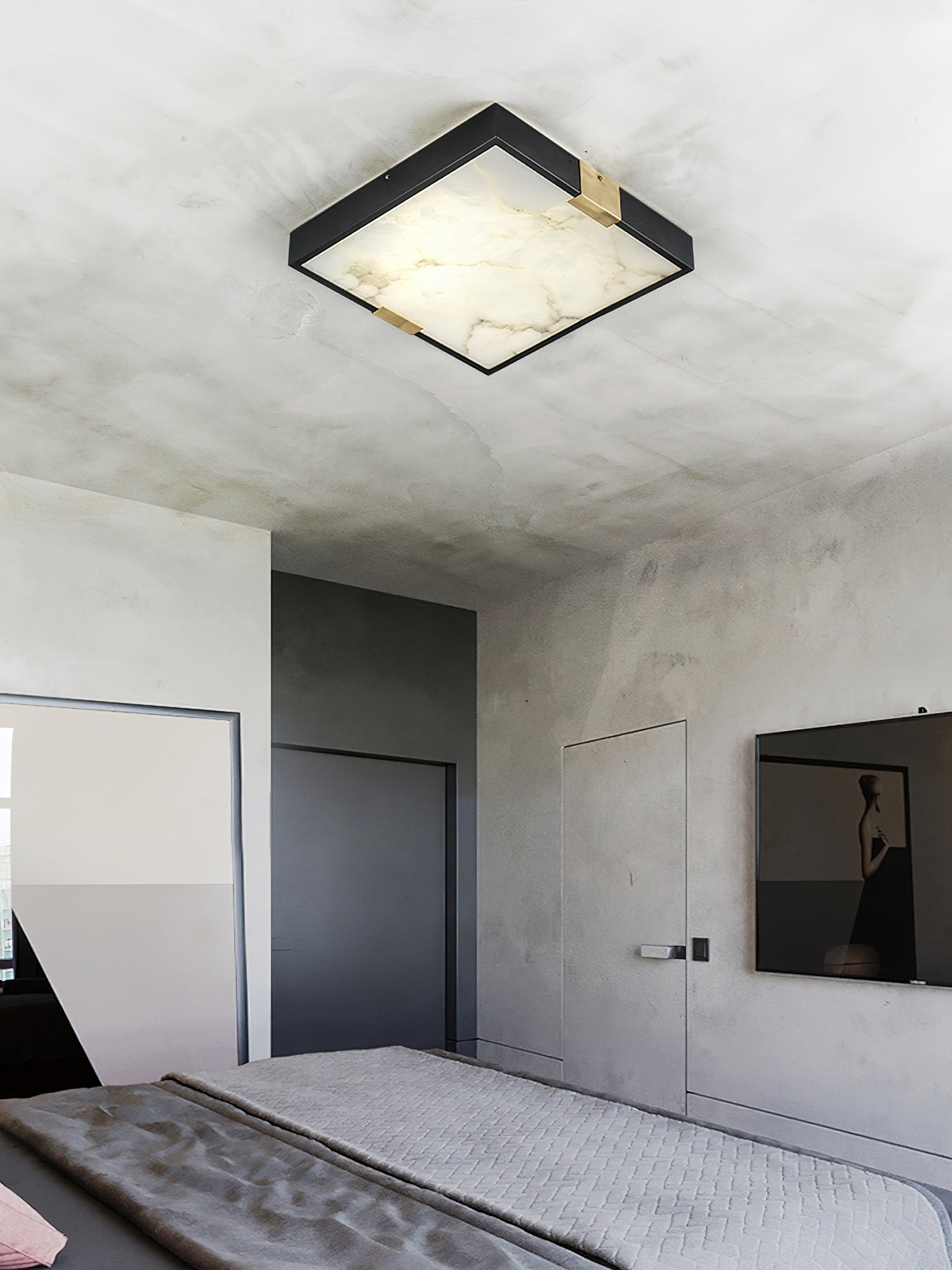Freyza | Uphaara Alabaster Ceiling Ceiling Light – Bedroom Living Room