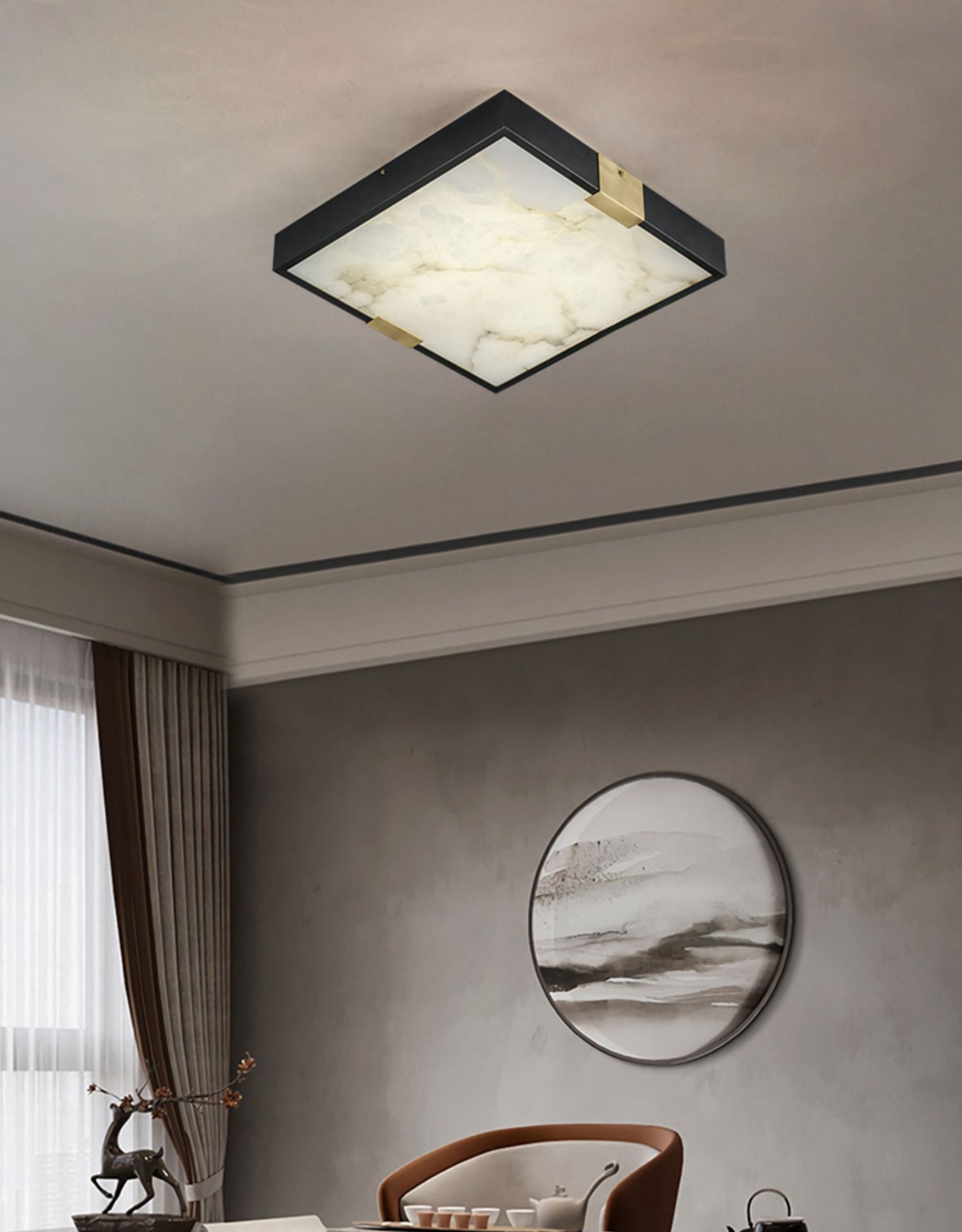Freyza | Uphaara Alabaster Ceiling Ceiling Light – Bedroom Living Room