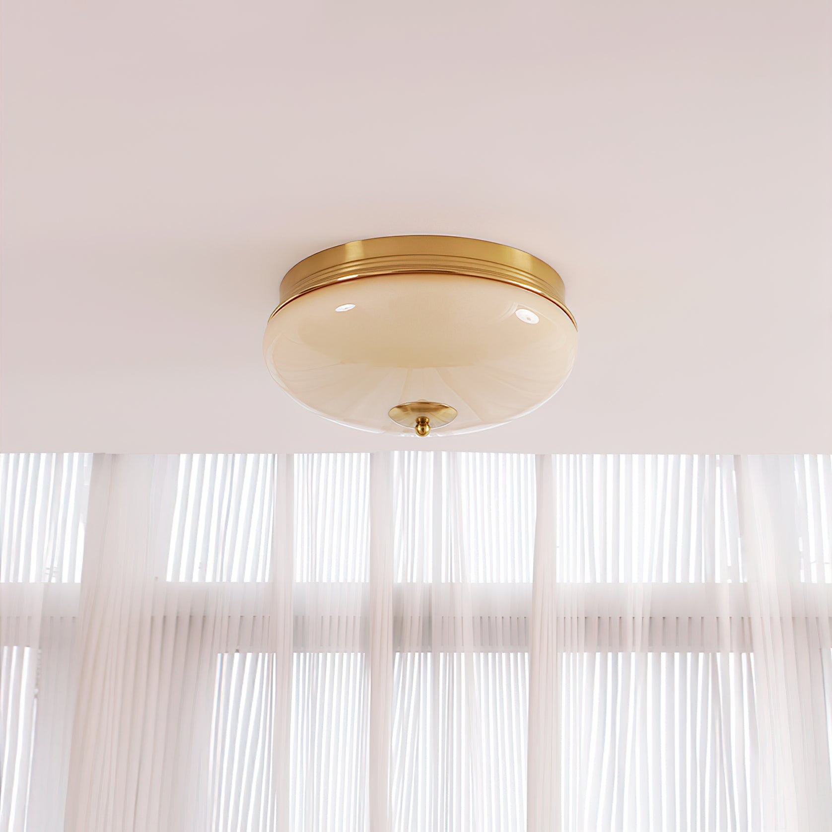 Freyza | Vatalisra Round Glass Glass Ceiling Light – Bedroom Living Room