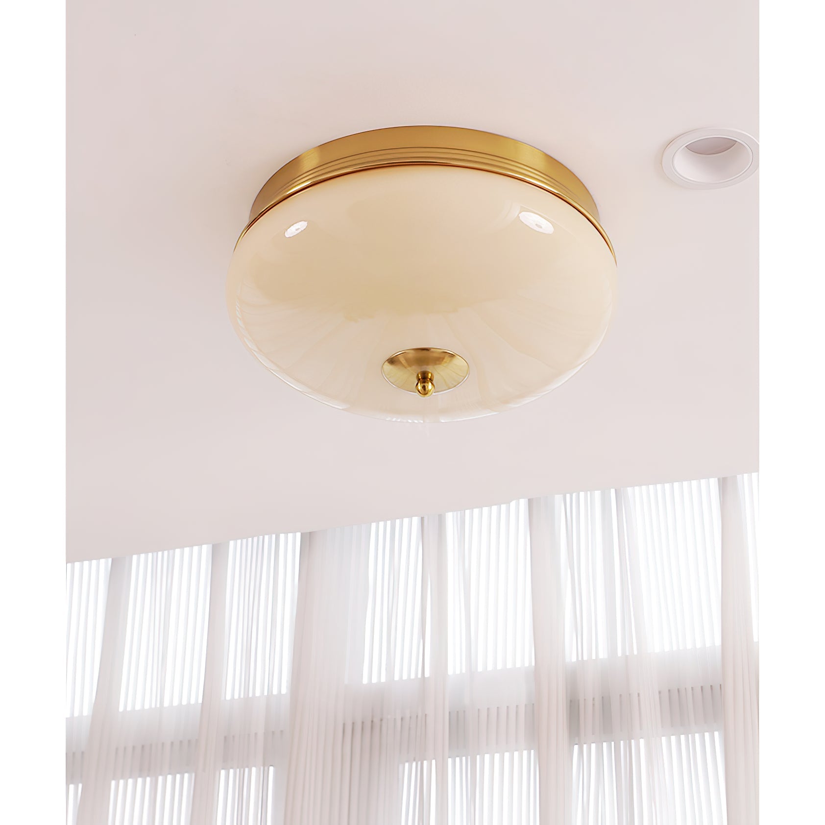 Freyza | Vatalisra Round Glass Glass Ceiling Light – Bedroom Living Room