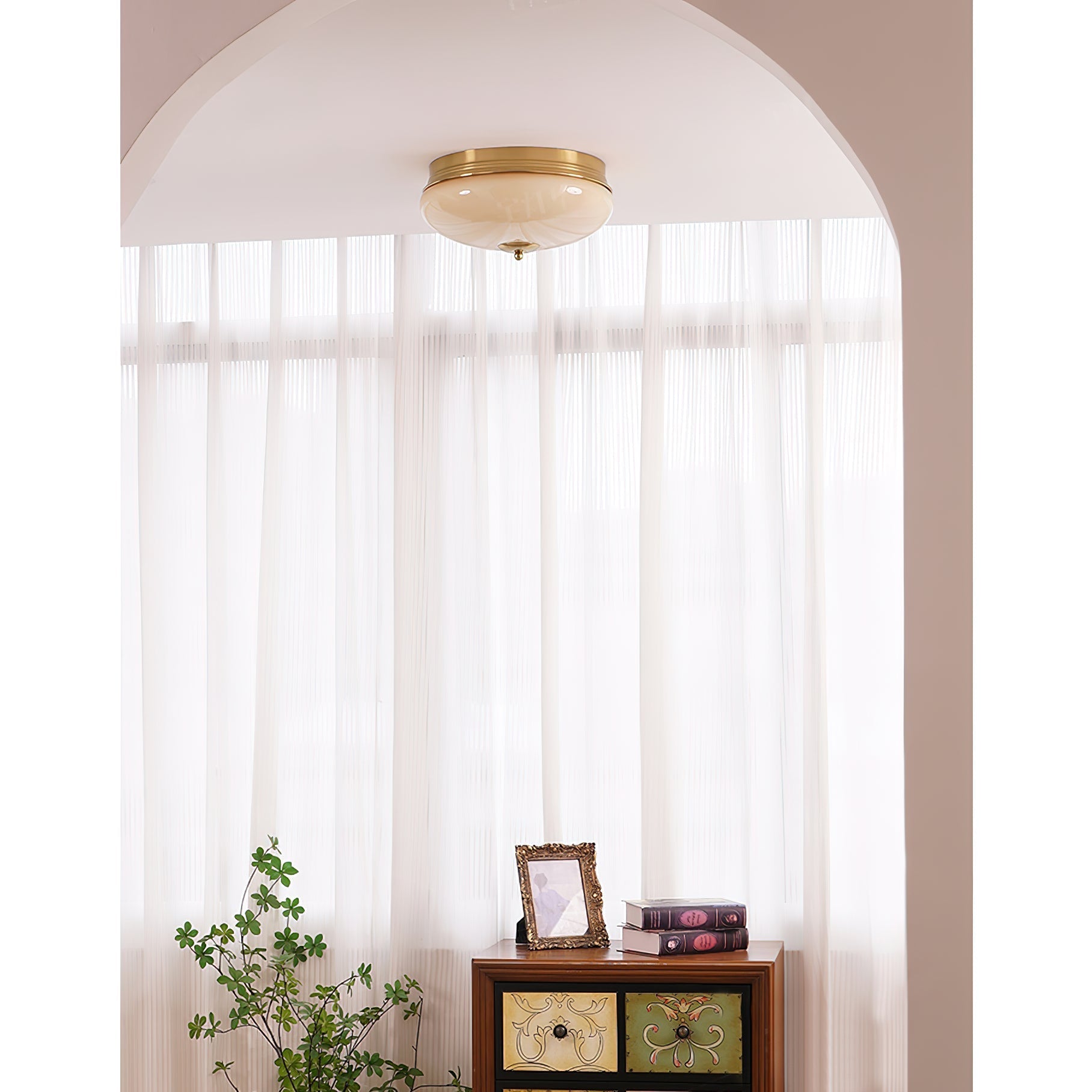 Freyza | Vatalisra Round Glass Glass Ceiling Light – Bedroom Living Room