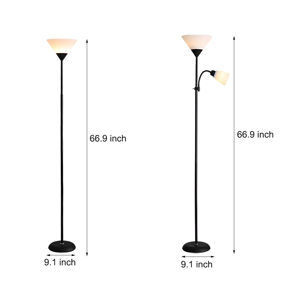 Lumenova | Modern Adjustable Black Floor Lamp with Sidelight 6