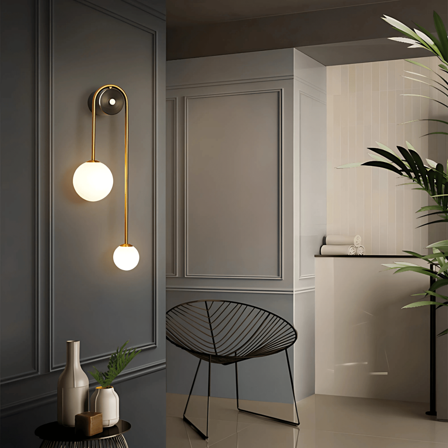 LuminaBrass | Elegant Sculptural Minimalist Wall Light Fixture 3