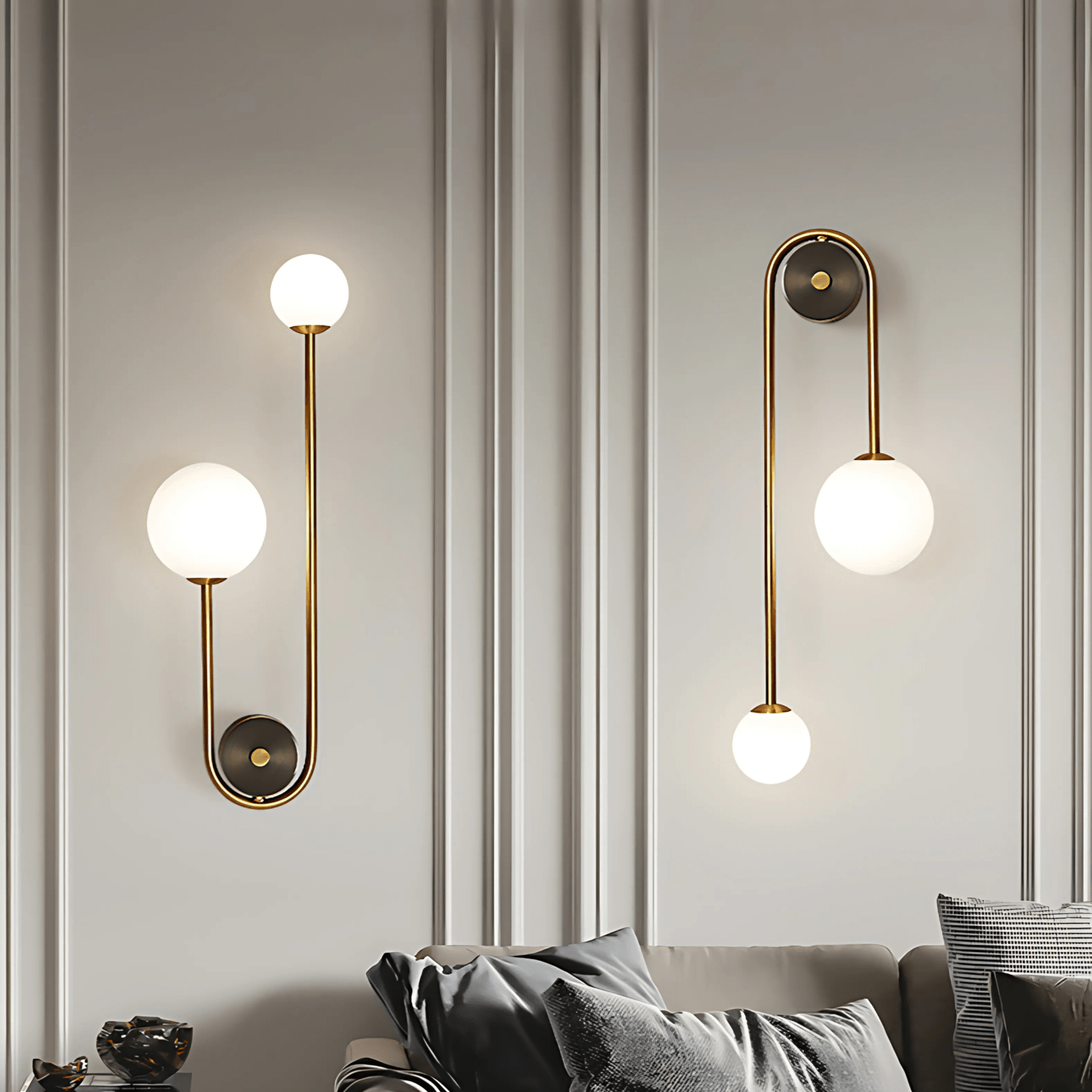 LuminaBrass | Elegant Sculptural Minimalist Wall Light Fixture 4