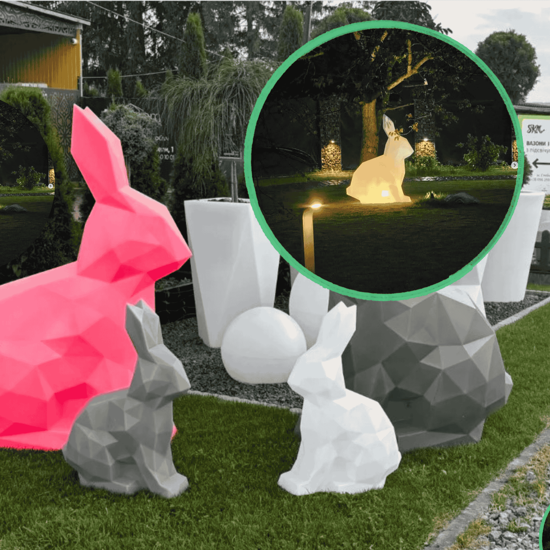 LuminaraBunny | Customizable Colorful LED Garden Statue Ornaments 0